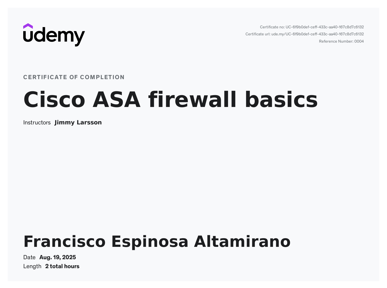 Course ASA Udemy
