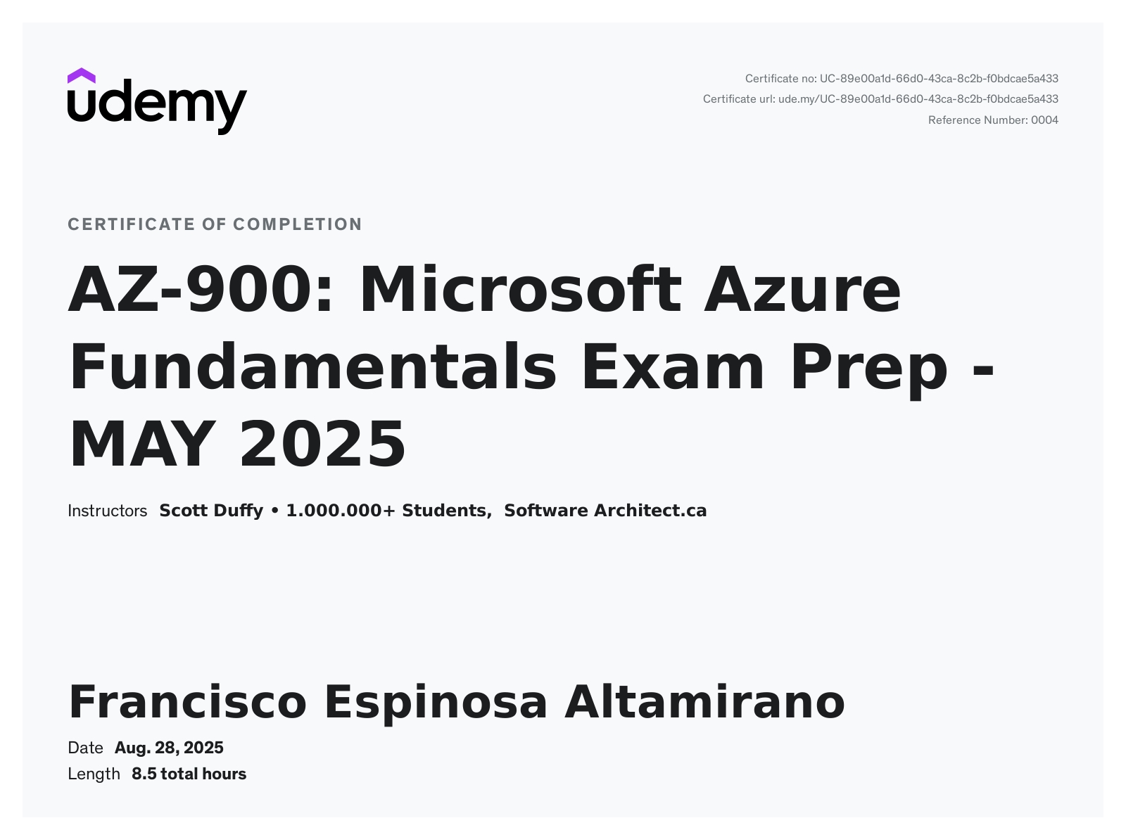 Course Azure Udemy